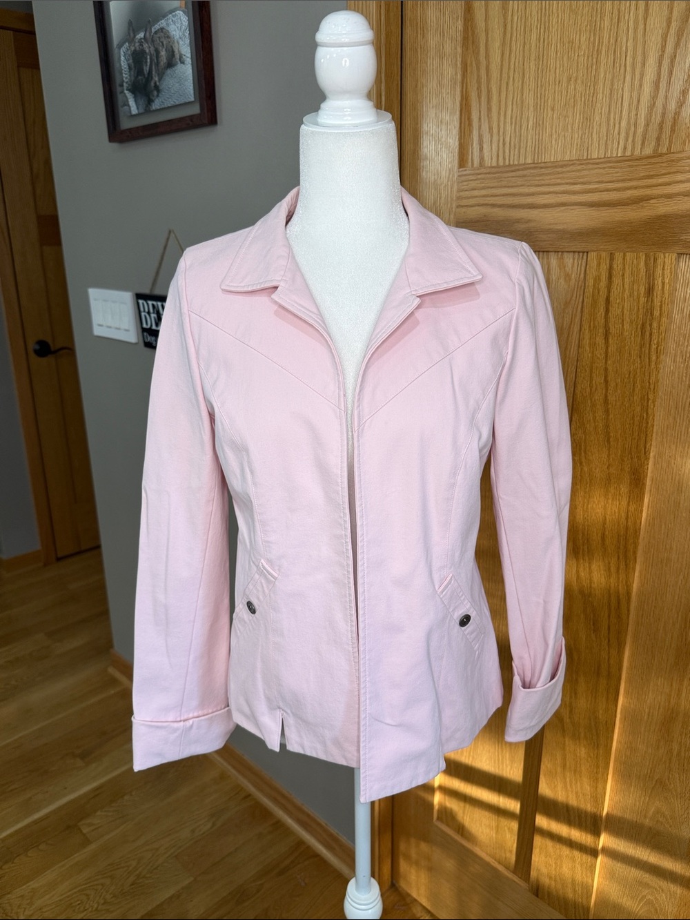 Nina Mclemore Light Pink Women's Zip-Front Blazer Jacket